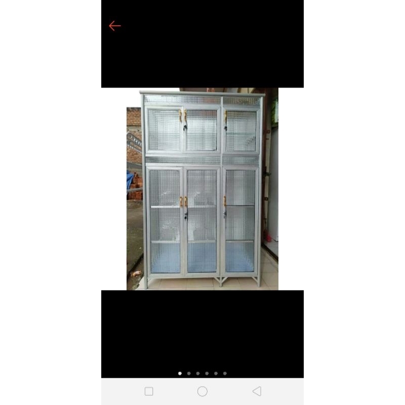 Lemari piring 3pintu full kaca