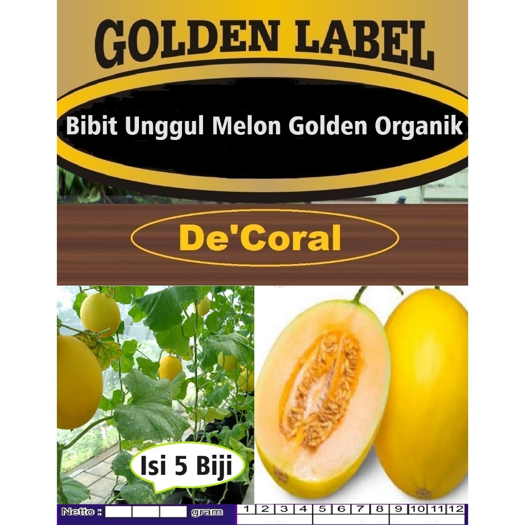 Bibit Unggul Melon Golden Organik | Biji Benih Melon Golden Organik
