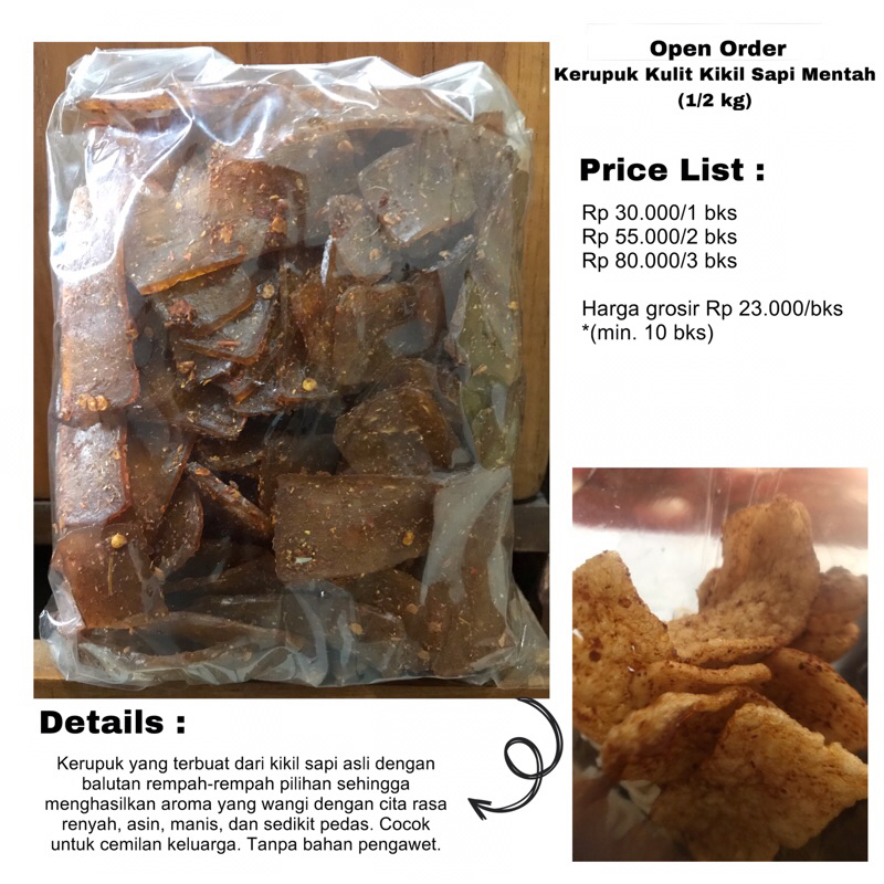 

kerupuk kulit kikil sapi mentah (1/2 kg)