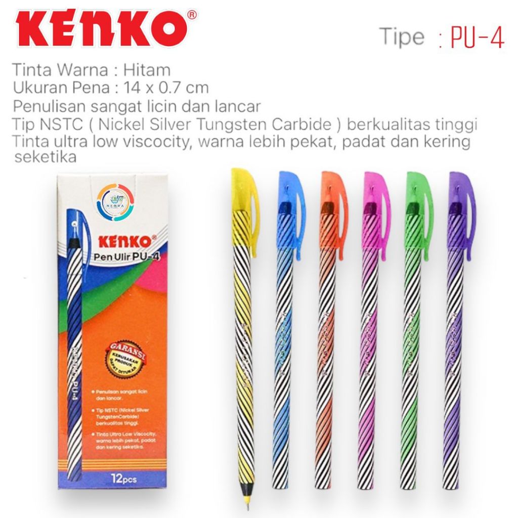 

Kenko Ball Pen Pena Ulir PU 4 - 0.5m m Hitam (1 Pcs)