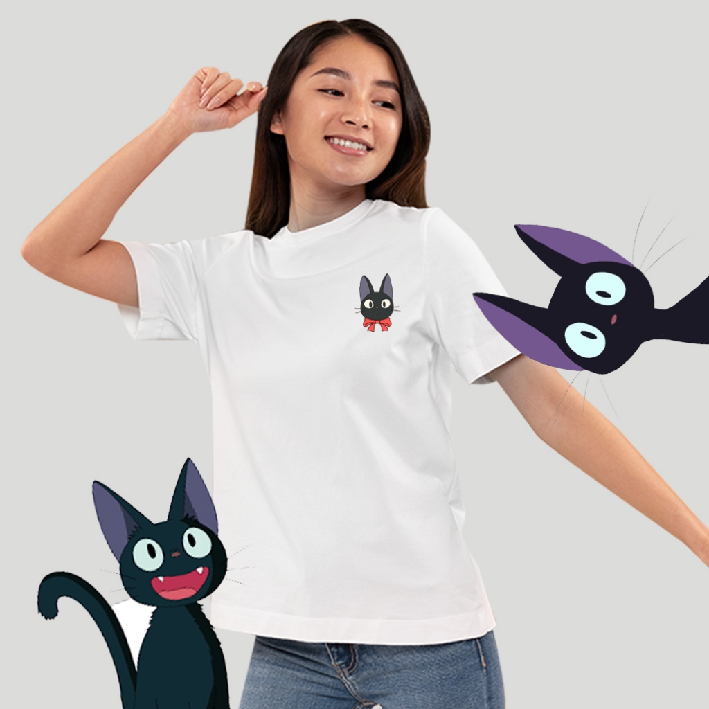 TSHIRT GHIBLI- KIKI CAT - PUTIH KATUN COMBED 24s - UNISEX