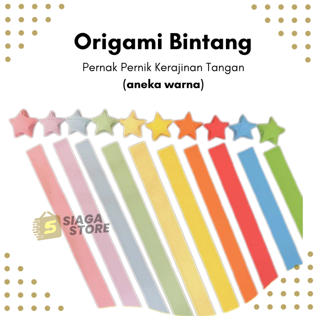 

Kertas Lipat Bintang Origami Warna Warni