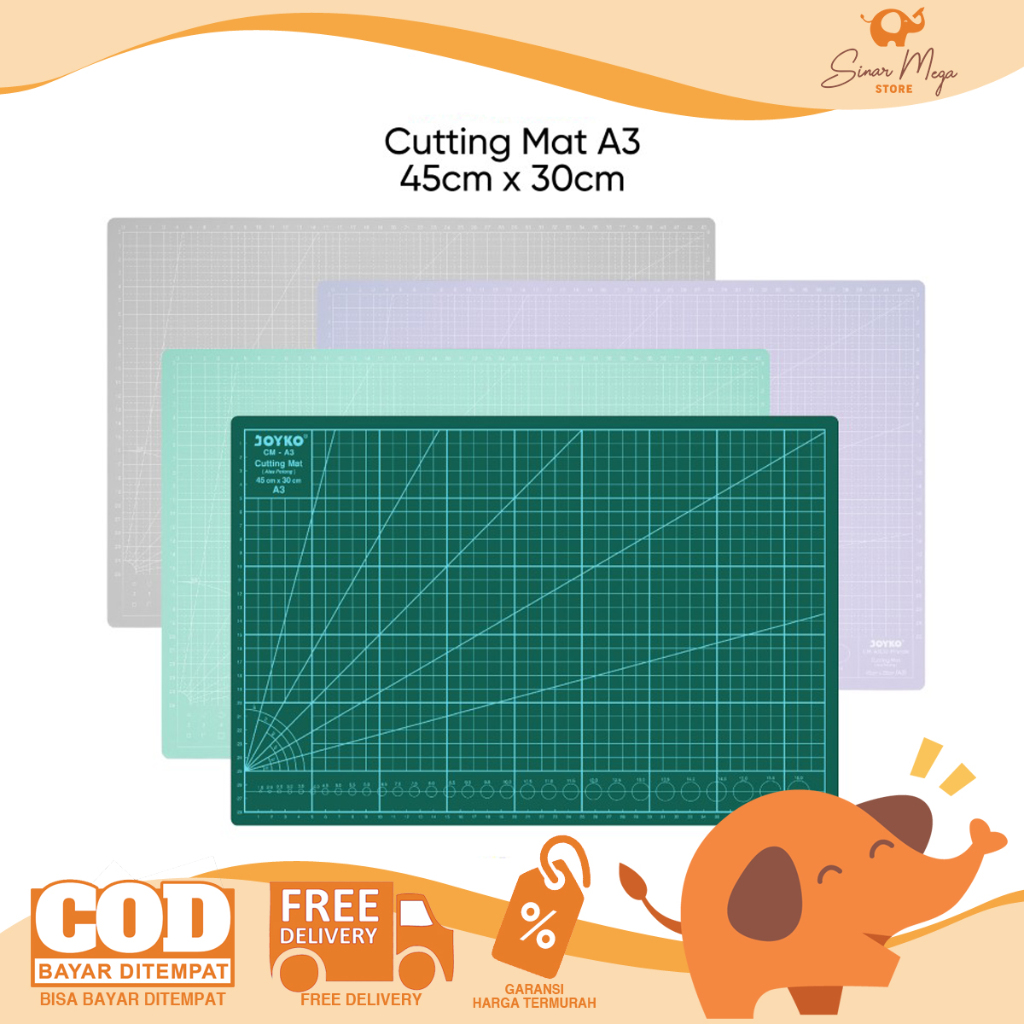 

Joyko Cutting Mat CM-A3 Pastel Color / Cutting Matte A3 / Alas Potong