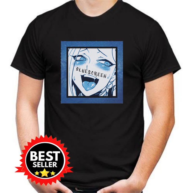 T-Shirt Ahegao blue Kaos