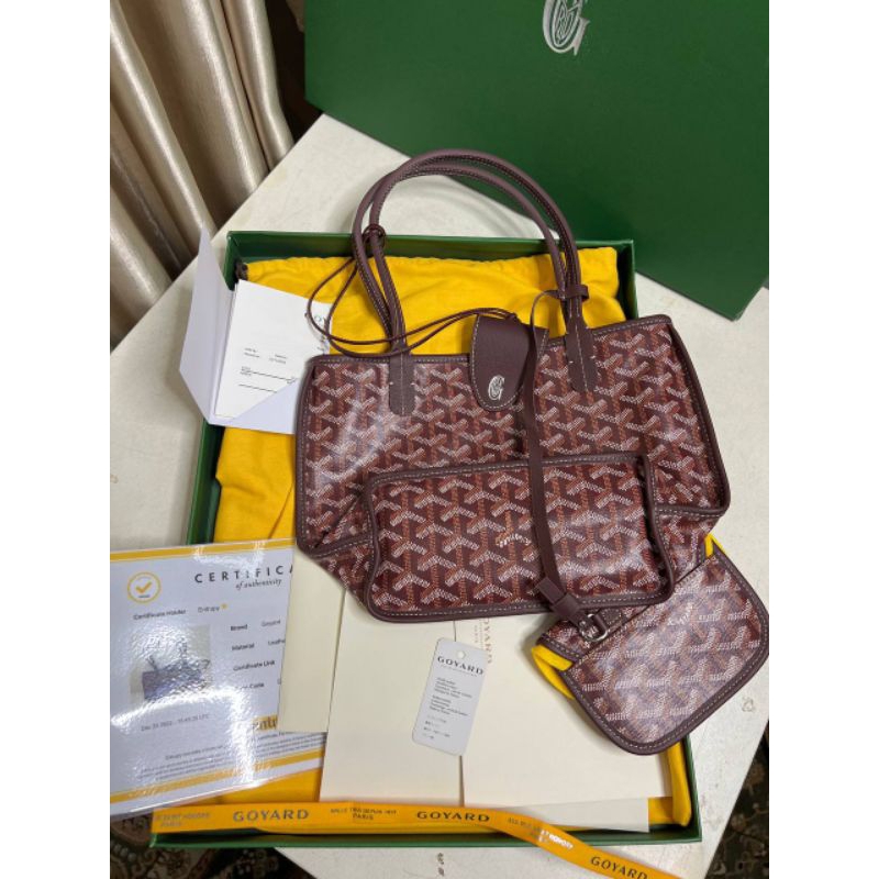 nego preloved rec 2022 goyard mini anjou burgundy authentic