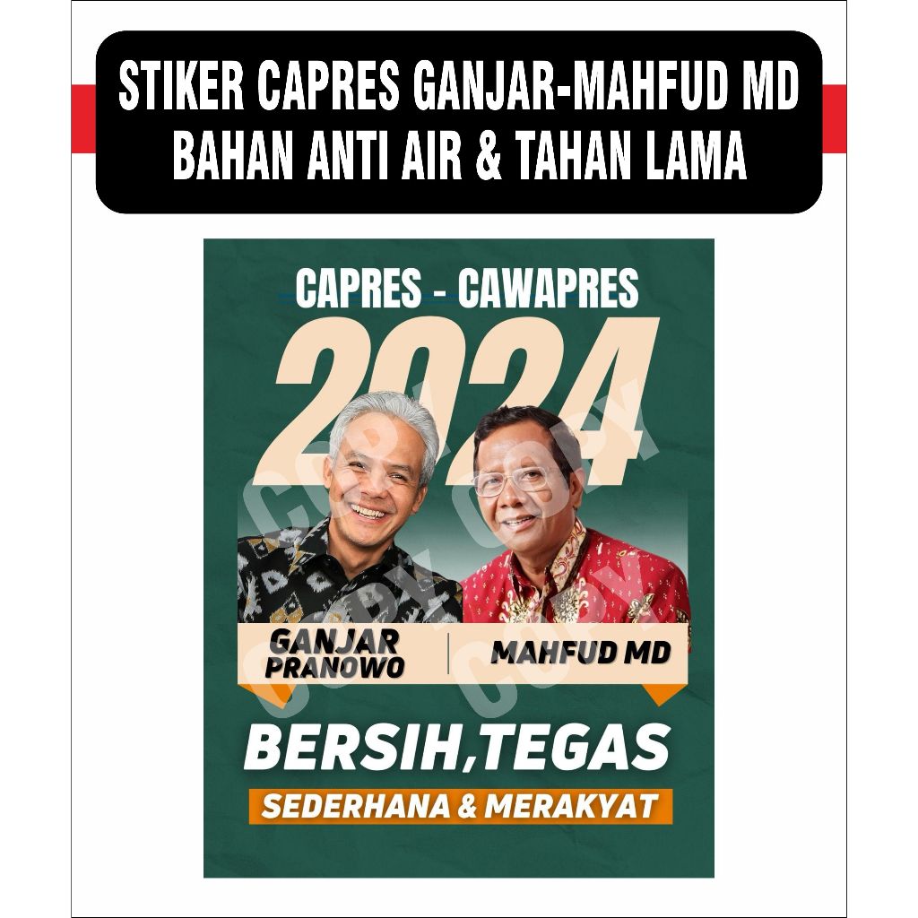 

STIKER CAPRES CAWAPRES GANJAR - MAHFUD MD POTRAIT 04