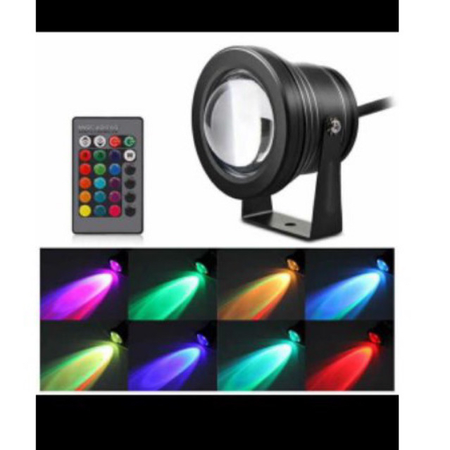 Lampu Taman sorot spotlight RGB warna warni 10watt IP67