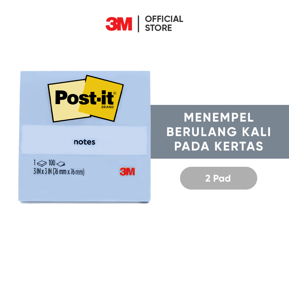 

3M™ Post-it® Notes, 654-1CB, Menempel berulah kali pada kertas, 2 pad, 76x76 mm, Untuk berbagai permukan kertas