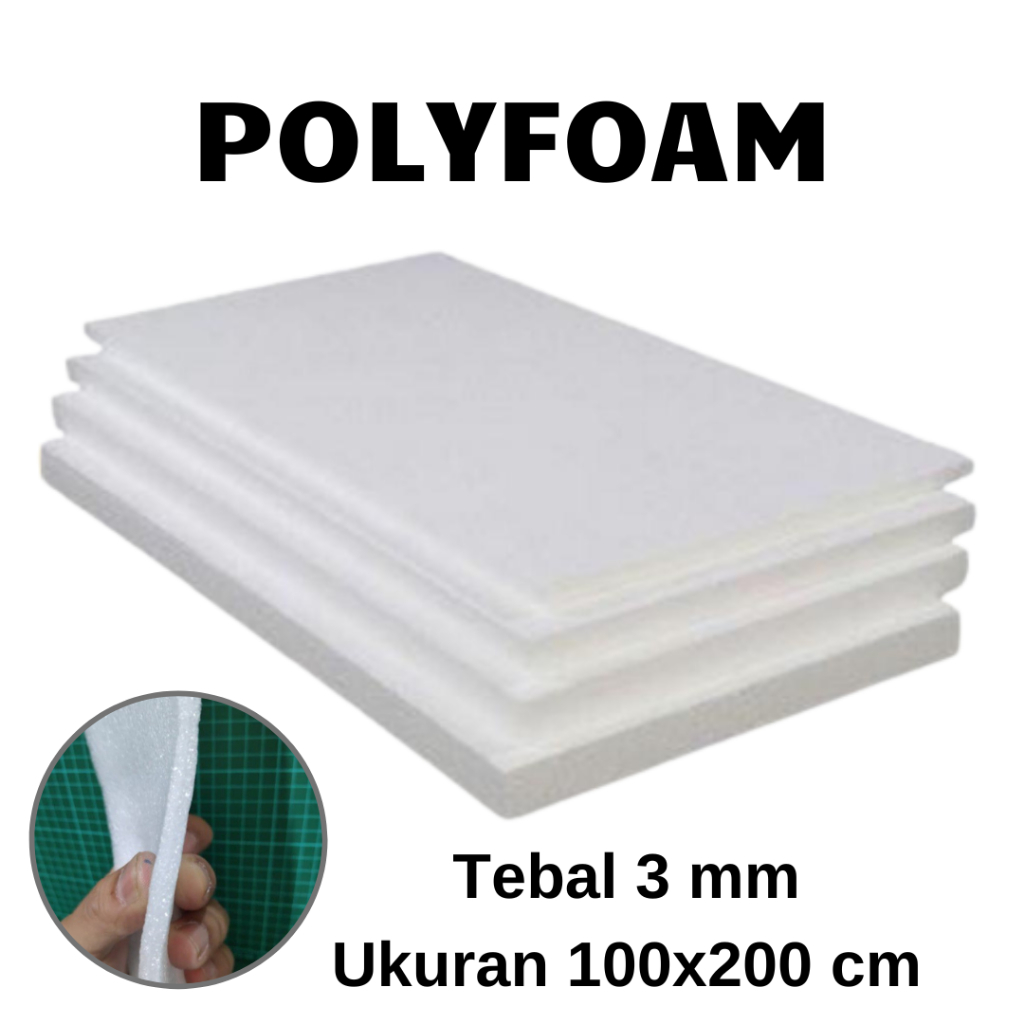 

Polyfoam 3mm 100x200 cm / Poly Foam / Polyfoam Putih / Busa Polystyrene