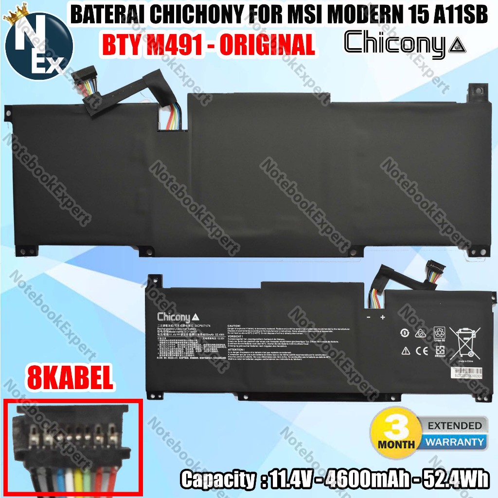 BATERAI CHICHONY FOR MSI MODERN 15 A11SB BTY M491 - ORIGINAL