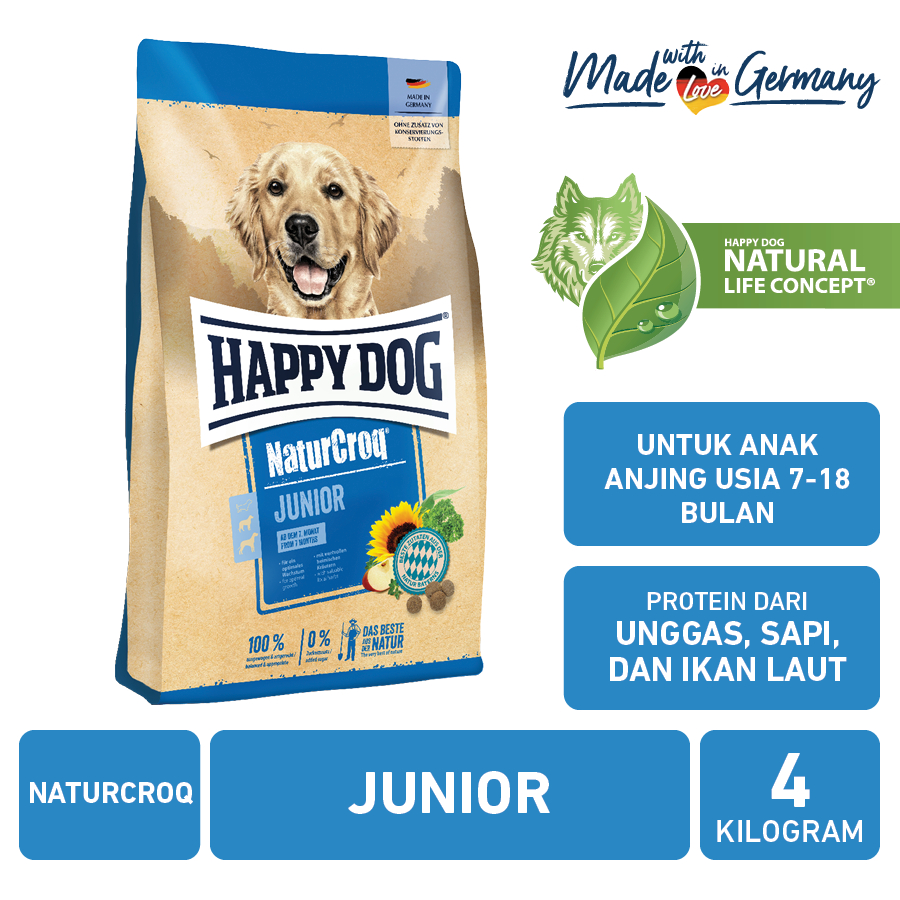 Happy Dog Makanan Anak  Anjing Naturcroq Junior 4kg