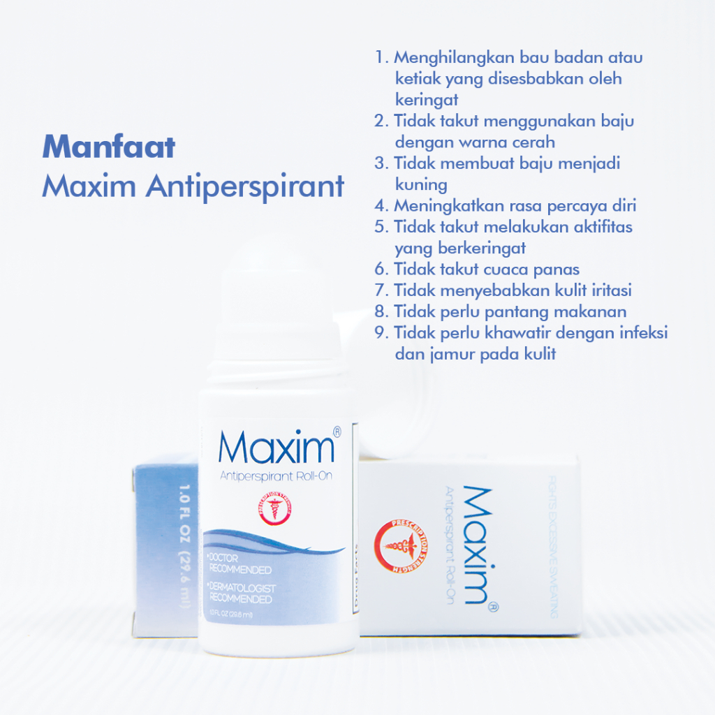 Maxim Antiperspirant 15% isi 30ml - Atasi Keringat Berlebih pada Area Ketiak (Bundling 4pcs)