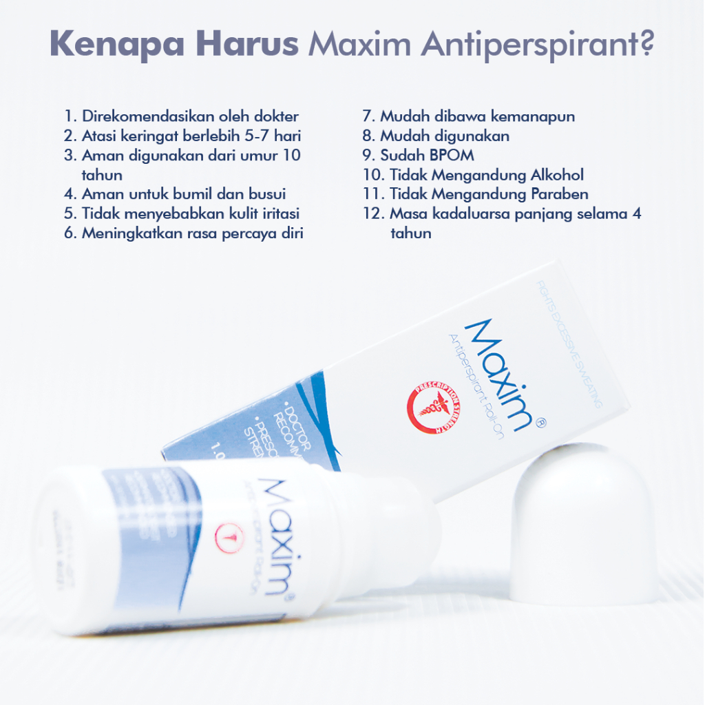 Maxim Antiperspirant 15% isi 30ml - Atasi Keringat Berlebih pada Area Ketiak (Bundling 4pcs)