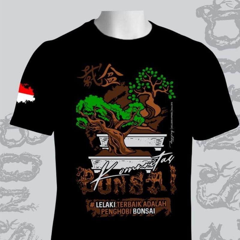 Kaos Pria Keren Hobi Bonsai V3 Lengan Pendek