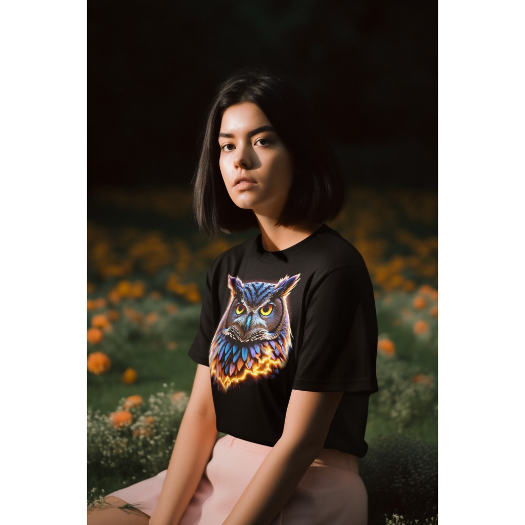 Kaos Pria Wanita Bahan Katun Combed 30s Kaos Burung Hantu Owl Desain 3D Premium Bisa COD