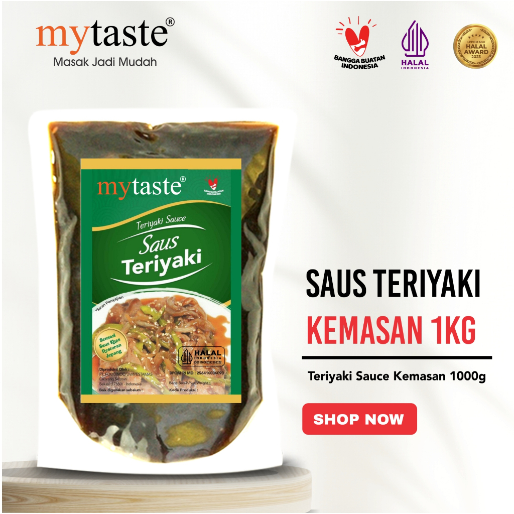 

Saus teriyaki mytaste kemasan 1kg / saus khas jepang / saus marinasi sudah matang