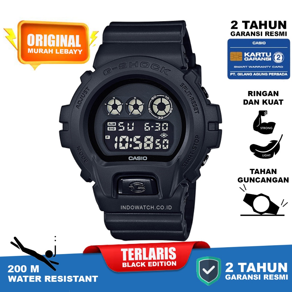 Casio G-Shock DW-6900BB-1g shock dw6900 dw 6900 original garansi resmi
