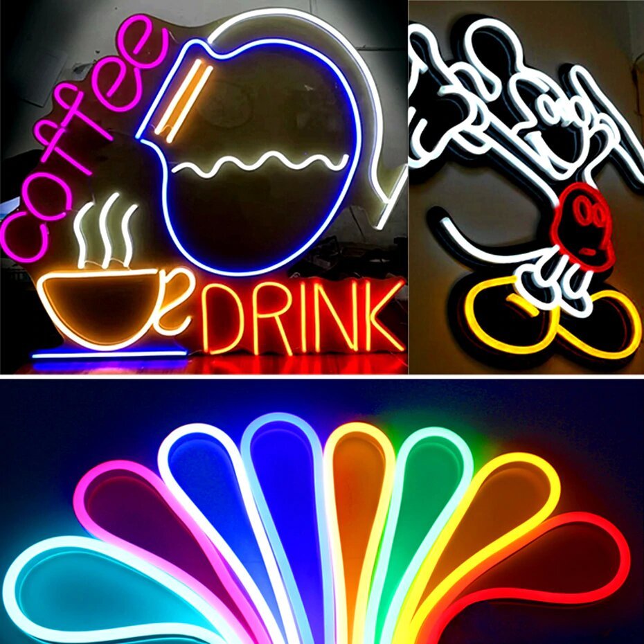Lampu LED Neon Flex 12V DC Flexible Strip Lampu Selang Neon Flex