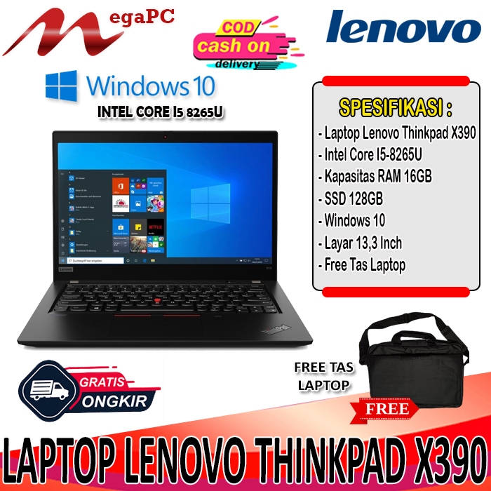 Laptop Lenovo Thinkpad X390 Intel Core I5 8265U Free Tas Laptop
