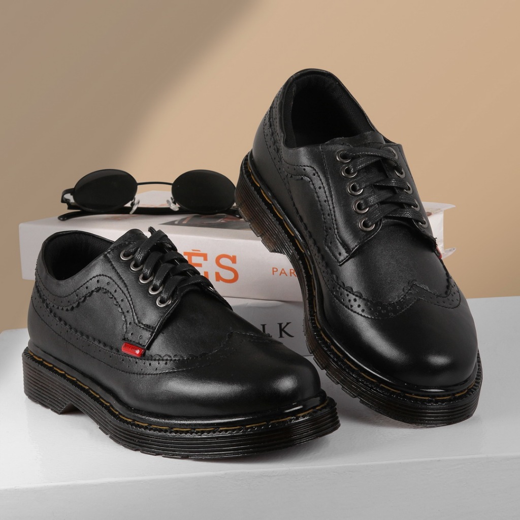 Sepatu Pantofel Docmart Oxford Tali Formal Pria Kulit Asli DEXTER - VALLEVERDE
