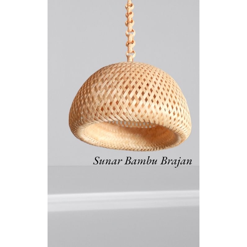 Kap Lampu Lipat Medium | Kap Lampu Konde Medium| Kap Lampu Bambu | Kap Lampu Gantung | Kap Lampu Caf
