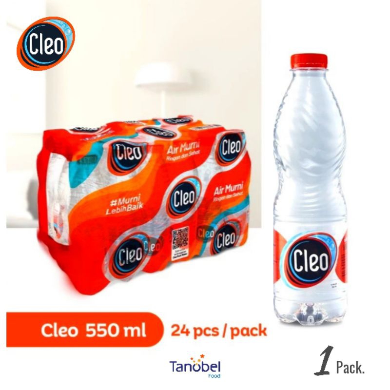 [ Air Mineral CLEO Botol Smart 550 ml | 1 Pack | @ 24 Pcs ]
