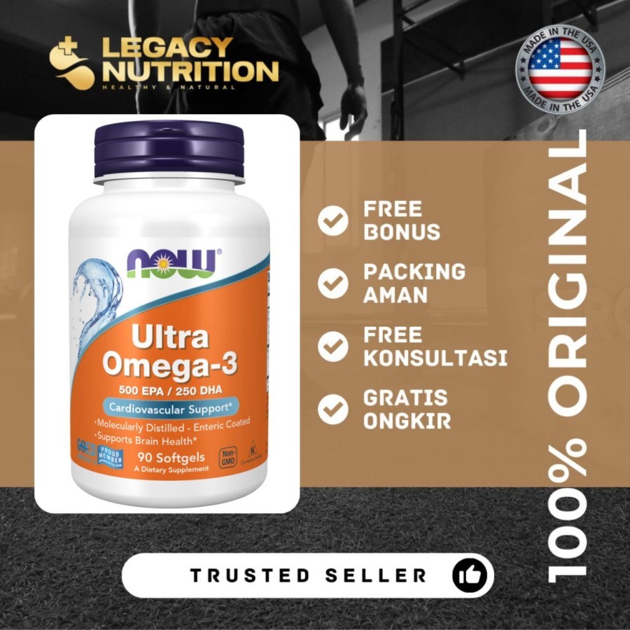 NOW Foods Ultra Omega-3 500 EPA/250 DHA 90softgels Omega 3 Fish Oil NOW Ultra Omega-3 Omega3 (90 sof