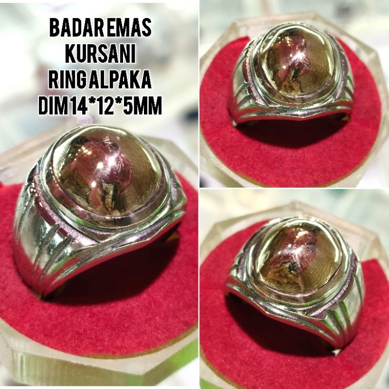 CINCIN BATU BADAR EMAS KURSANI RING ALPAKA