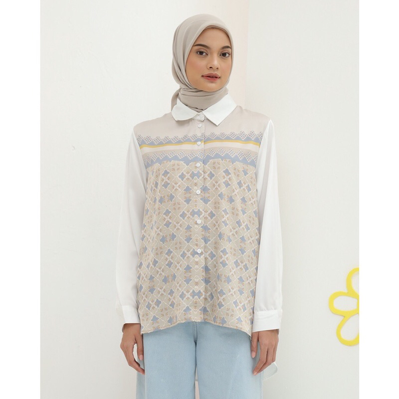 New bukan Preloved Geulis.id Top Blouse KALITHA top Broken White size s bkn riamiranda