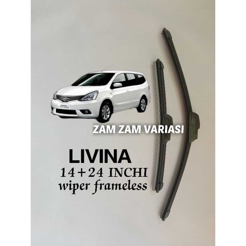 wiper kaca depan model banana frameless mobil nissan livina
