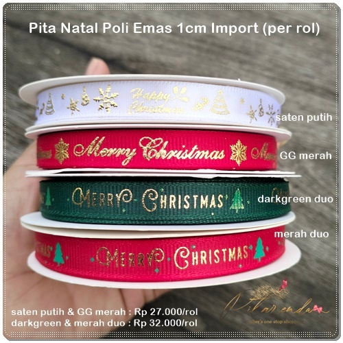 

NATL-435 : Pita Natal Poli Emas 1 cm (per rol)