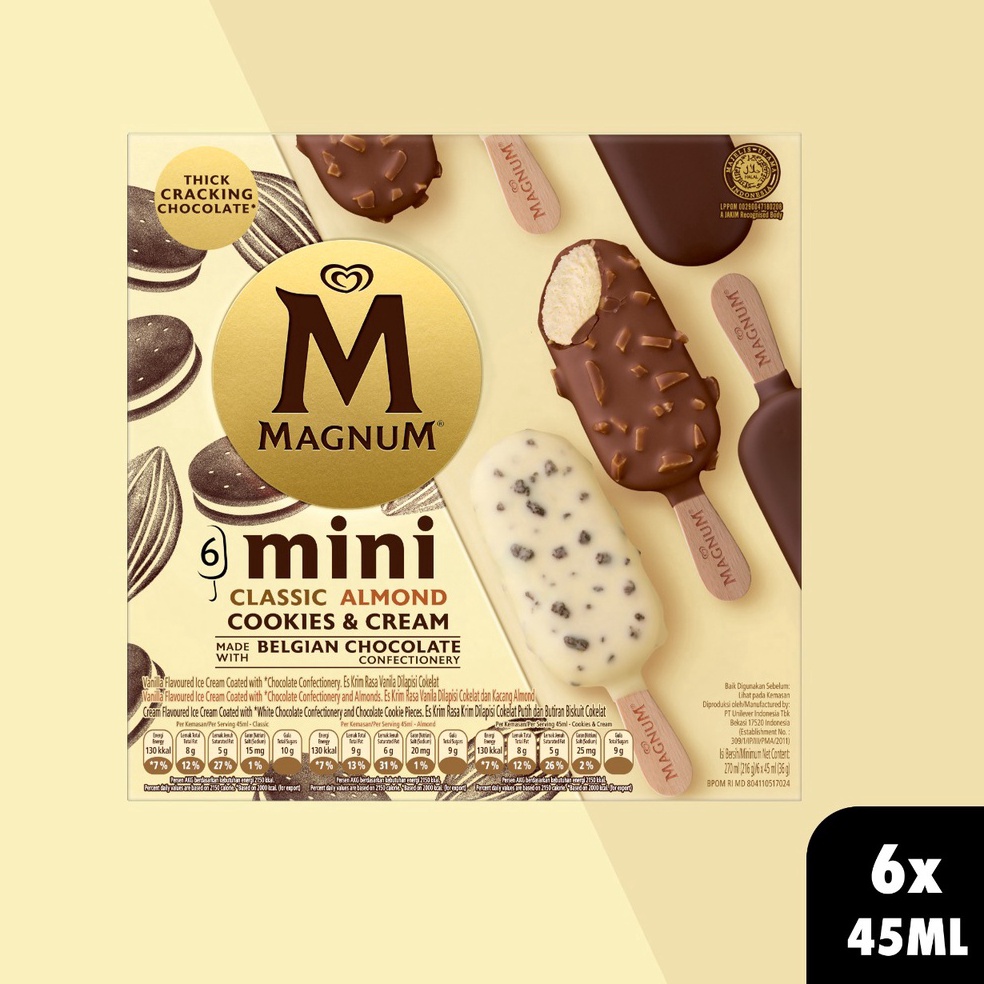 

GROSIR MURAH Magnum Mini Mix Classic, Almond & Cookies and Cream - Es Krim/Ice Cream Wall's