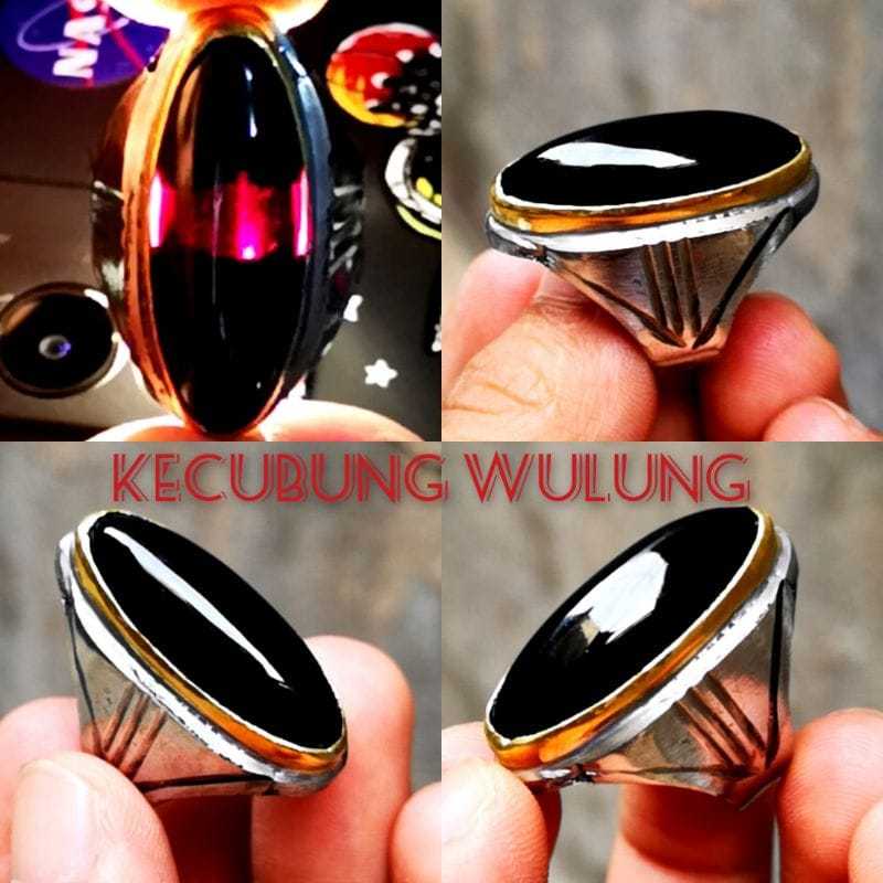 Batu Cincin Pria Kecubung Wulung Poles Pandan Super Mewah Crystal HQ Termurah Asli