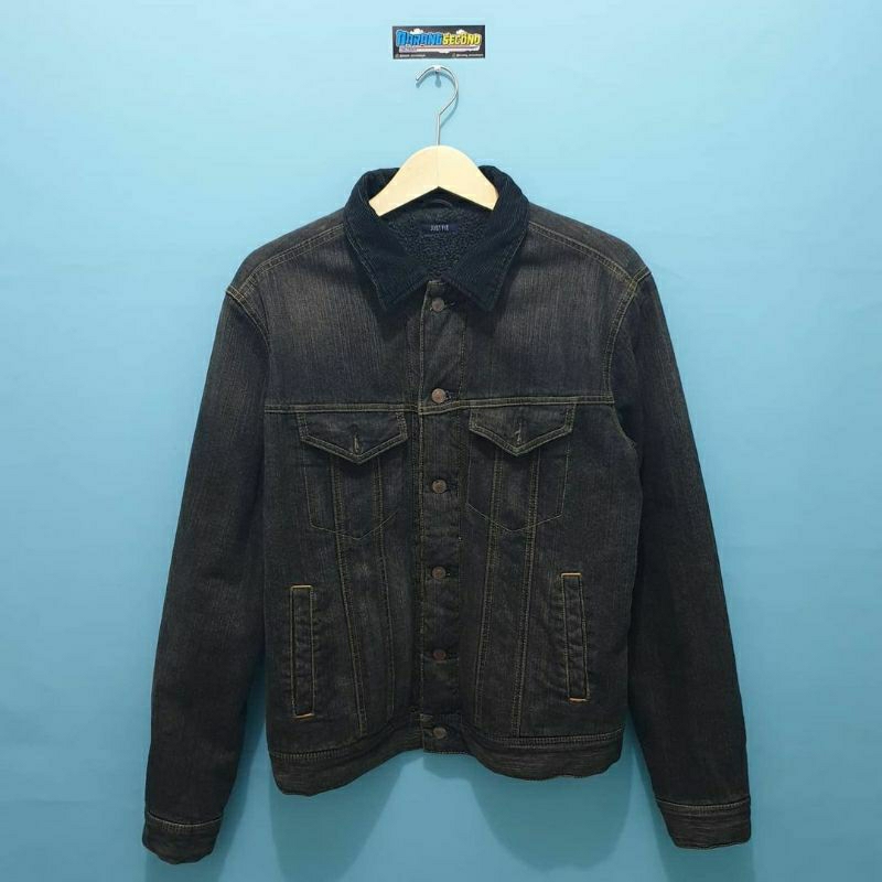 jacket levis trucker denim uniqlo sherpa