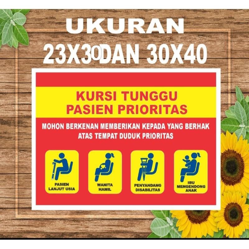 Stiker Kursi Tunggu Pasien Prioritas #disabilitas