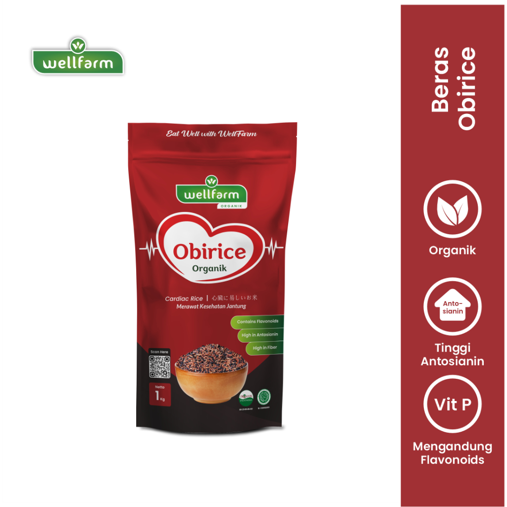 

Beras Organik Untuk Kesehatan Jantung dan Kolestrol WellFarm Obirice Organic 1Kg