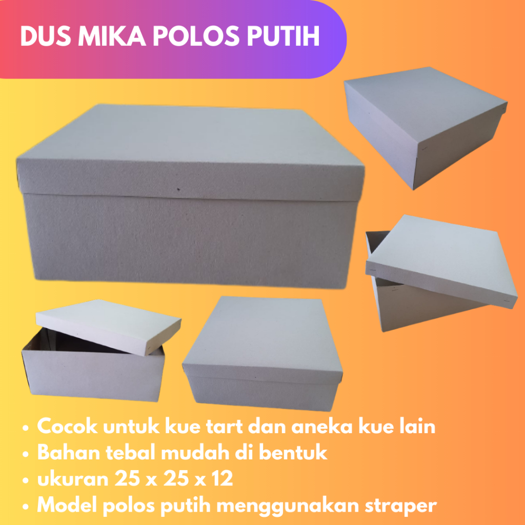 DUS PUTIH POLOS | DUS KUE TART
