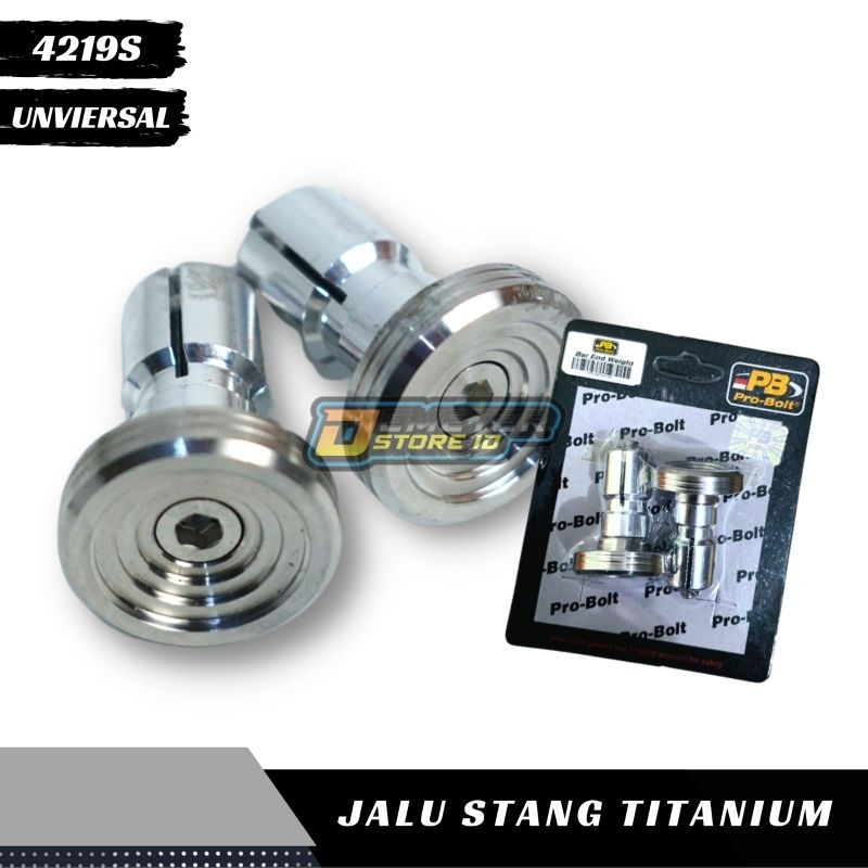 Jalu Stang Motor ProBolt Spiral Titanium Chrome Silver Stainless Steel Pelindung Stang PB