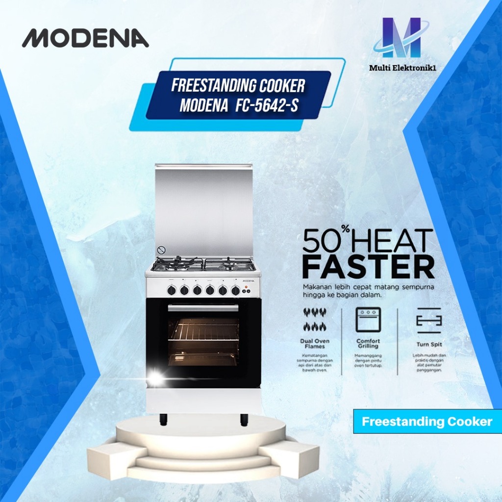 MODENA FC 5642 S / FC5642S CARRARA Freestanding Cooker 4 Tungku
