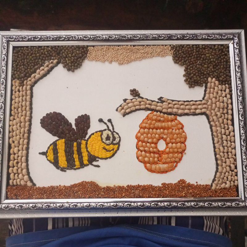 kolase Bebas Req gambar + Pigura Kayu