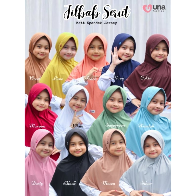 Jilbab serut Una fashion|| serut anak || daily anak || jilbab serut