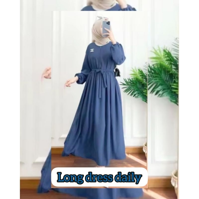 Dress | Long Dress | Gamis Cringkle Remaja | Gamis Daily