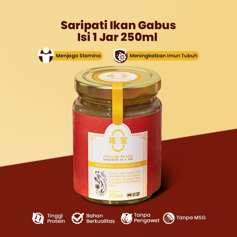 

Miracle Broth - Kaldu Gabus (250 ml) 83% kaldu ikan gabus