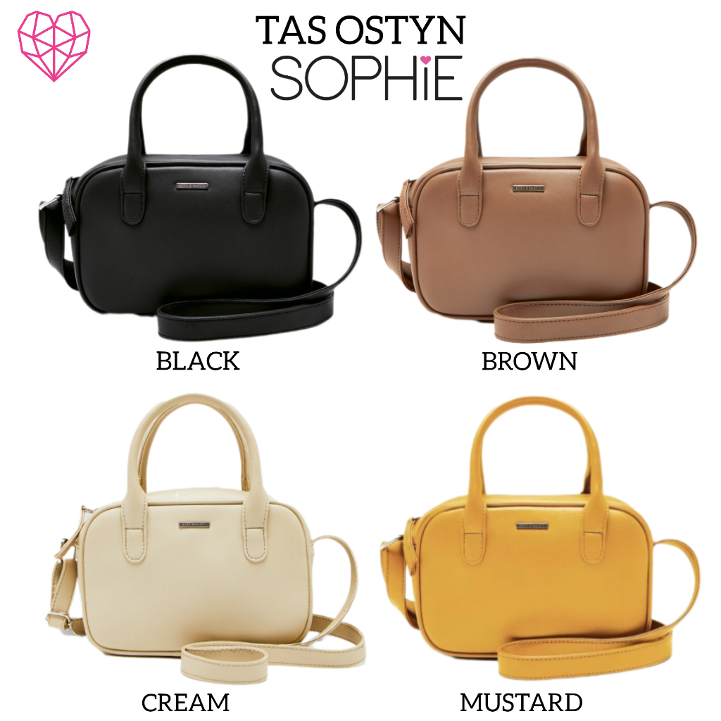 TAS OSTYN BLACK BROWN CREAM MUSTARD SOPHIE MARTIN PARIS PROMO TAS SELEMPANG HITAM COKLAT WANITA BAG
