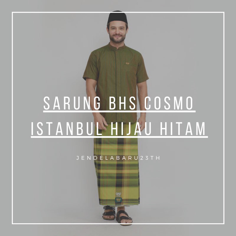 SARUNG BHS COSMO ISTANBUL HIJAU HITAM