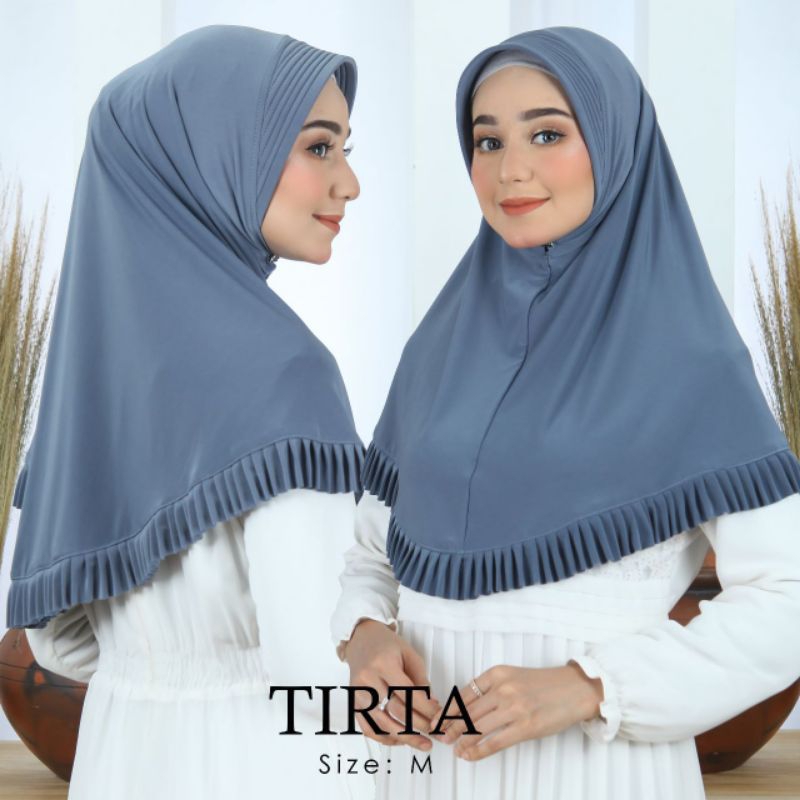 cod,jilbab bergo TIRTA rempel plisket size M hijab instan sorong bahan Jersey Korea premium Khimar p