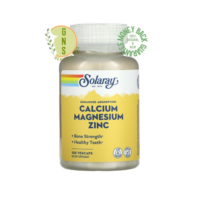 Solaray Calcium Magnesium Zinc Vegan Healthy Strong Bone Teeth