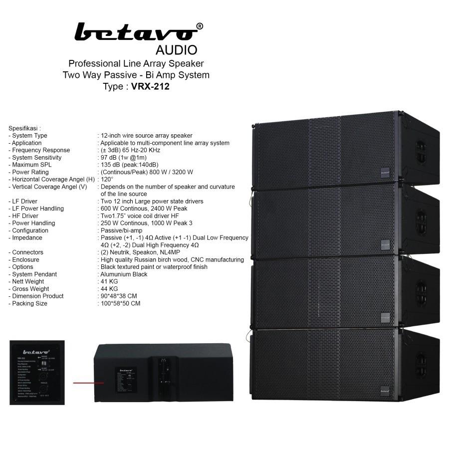Speaker Pasif Line Array BETAVO ORIGINAL VRX-212 / VRX212 12 Inch