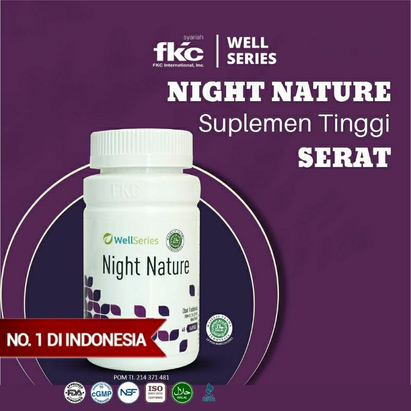 FKC Wellseries NIGHT NATURE Amerika Official - Suplemen Tinggi Serat Pelancar Pencernaan Herbal Alam
