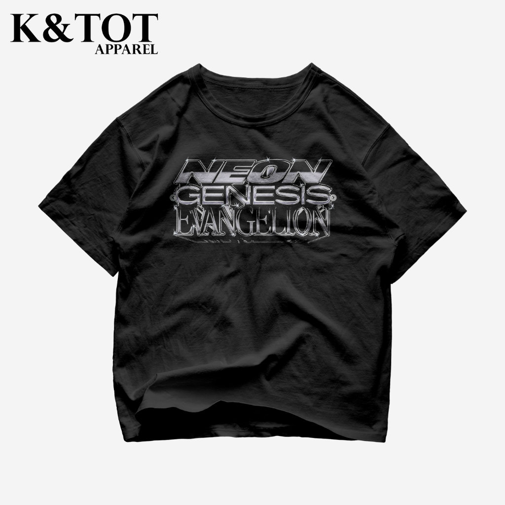 KNTOT - KAOS BAJU NEON GENESIS EVANGELION ANIME | TSHIRT OVERSIZE VINTAGE HITAM BOOTLEG - PRIA WANIT